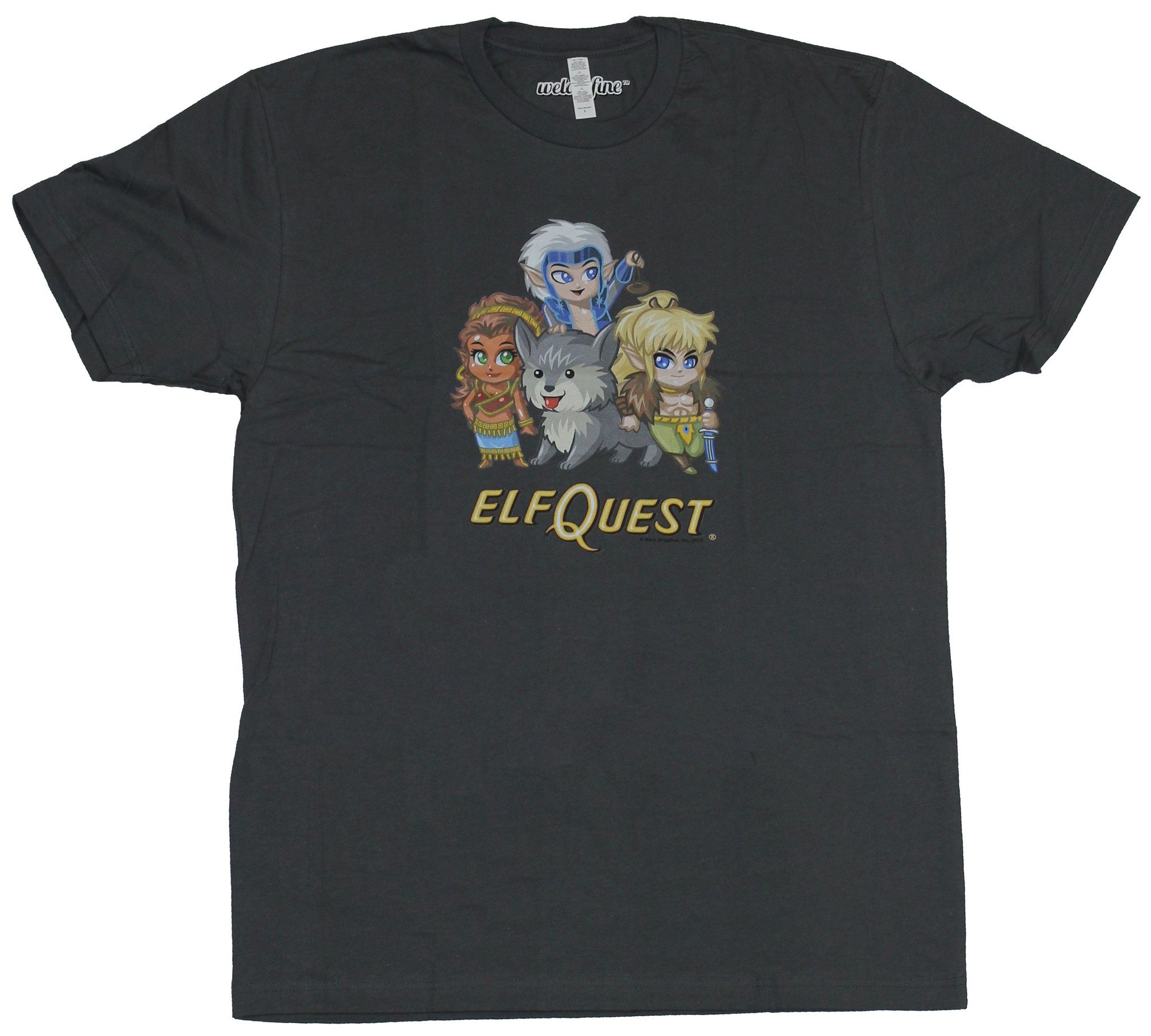 Mighty Fine Elfquest Mens TShirt Cutter Skywise Leetah And Wolf