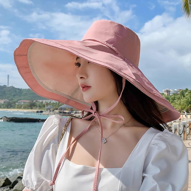 YooGuoGuo Women Wide Brim Summer Sun Hat Wired Edge Beach 