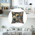 thumbnail image 5 of nygtbtfer Throw Pillow Covers for Couch Tropical Summer Peacock Bed Or Sofa Pillows Case Tropical Summer Peacock Palm Leaves Exotic Flowers Decorative Square Linen Cushion White, 5 of 7