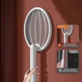 thumbnail image 2 of 1 unidad, matamoscas eléctrico, raqueta antimosquitos 4 en 1, trampa para mosquitos y moscas con luz, recargable por USB, adecuado para interiores, hogar, oficina, patio trasero, jardín., 2 of 4