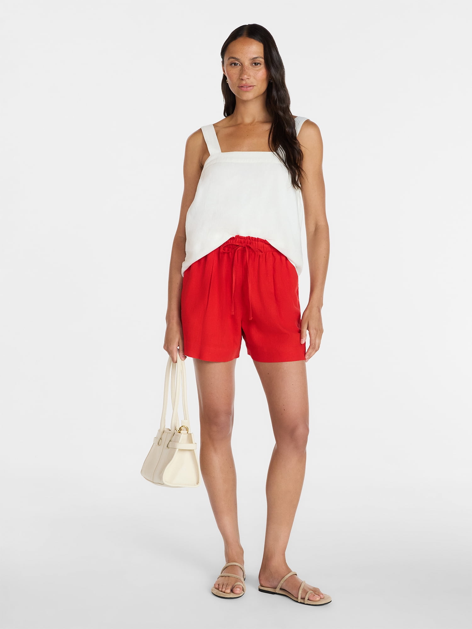 Time and Tru Women's Linen Blend Shorts, Sizes XS-XXXL
