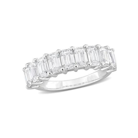 2.70 Carat (Ctw) Lab-Created Octagon Moissanite Anniversary Band Ring in Sterling Silver for Women