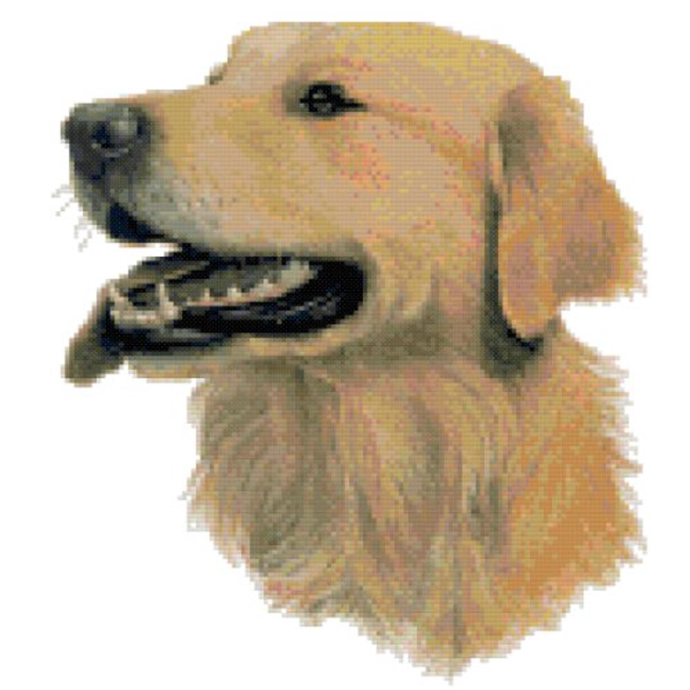 Golden Retriever Dog Portrait Counted Cross Stitch Pattern Walmart
