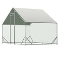 thumbnail image 6 of Large Metal Chicken Coop, Walk-in Poultry Cage with Waterproof & Anti-UV Cover, Hen Run House/Rabbits Cage, Heavy Duty Coop for Backyard, Farm, 10' x 6.6' x 6.56', L0034, 6 of 7