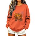 thumbnail image 2 of Women's Fall Clothes Sweatshirt Halloween Graphic Pullover Tops Crewneck Long Sleeve Casual Shirts Vintage Pumpkin Print Outerwear for Festival Party, 2 of 7