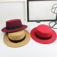 thumbnail image 3 of Estilo Otoño e Invierno Retro Sombrero Británico Sombrero de Copa Plano Sombrero de Copa Lazo Cinta Sombrero de Moda Jazz para Hombres y Mujeres Sombrero Casual, 3 of 5