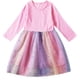 thumbnail image 1 of Odeerbi Niñas Manga Larga Vestido Tul Arcoiris Lentejuelas Primavera Otoño Vestidos Algodón Cuello Redondo Malla Patchwork Vestido Suelto, 1 of 3