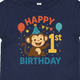 thumbnail image 4 of Inktastic Happy 1st Birthday Monkey Party Theme Boys or Girls Baby T-Shirt, 4 of 5