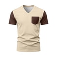 thumbnail image 3 of Afdoent T Shirts For Men Short Sleeve Pocket T-Shirt Comfortable Crew Neck Casual Color Block Top Soft Breathable Daily Wear Tee Summer Comfortable, 3 of 8