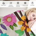 thumbnail image 3 of Orinice Owl Flowers Colorful Warm Lightweight Blanket Soft Fleece Blankets All Seasons - Multiple Sizes for Bed, Couch, Sofa, Office Decor - Super Soft Flannel Material 40x50in, 3 of 6
