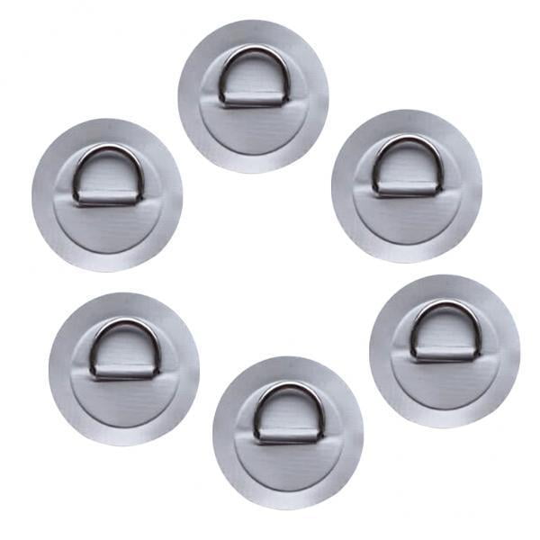 2x6 Piezas Almohadilla / Parche De Anillo En D De Acero Inoxidable Para Bote Inflable De PVC Gris Sunnimix Almohadilla de anillo en D para kayak