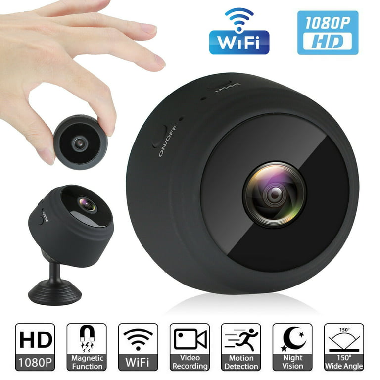 A9 Mini Camera, HD 1080P Magnetic WiFi Mini Camera, with Magnetic Back  Cover, Wireless Mini Camcorder for Car, Home, Office, Courtyard (Black)