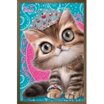 Animal Club - Kitten in a Tiara Wall Poster, 14.725" x 22.375", Framed