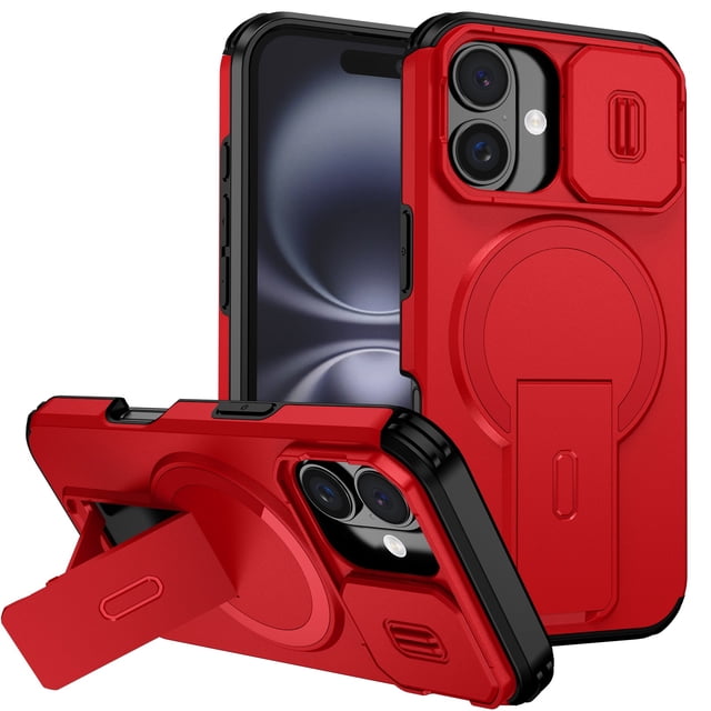 Funda GANGXUN para iPhone 16 – Magnética Antigolpes con Soporte y Protección Doble