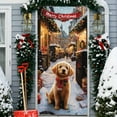 thumbnail image 5 of Kumdkd Christmas Door Cover Curtain Banner - Santa Claus & Dog-Themed Outdoor Holiday Decoration (90x180cm/35.43x70.87in), Multicolor Polyester Fabric for Festive Home Display, 5 of 6