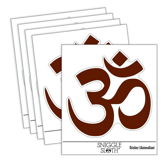 Om Aum Hinduism Buddhism Jainism Yoga Symbol Car Window Bumper Water Bottle Phone Tablet Laptop Waterproof Vinyl Decal Sticker Set 5-Pack - Gloss Finish - 2.0"
