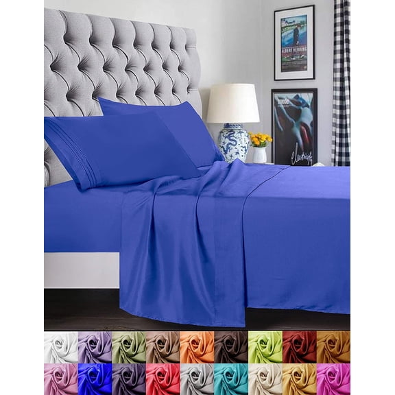 Super Soft 1500 Series Microfiber Sheet Set, Full Royal Blue