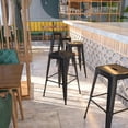 thumbnail image 2 of Bowery Hill Metal 30'' Backless Bar Stool in Black, 2 of 9