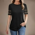 thumbnail image 4 of Fanxing Womens Tops Tunic Short Sleeve Crew Neck Shirts Casual Soft Blouse Black,XL, 4 of 5