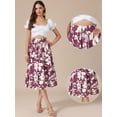 thumbnail image 2 of DARING DIVA Women's Dressy Flowy A-line Boho Skirts Small Burgundy, 2 of 6