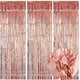 thumbnail image 1 of KIRIKOU 3 juegos de cortinas de frijol de lámina de oro de rosas decoración de fiesta de fondo, lámina de aluminio de metal de 3,2 pies x 6,5 pies para la ducha de bebé de novia soltera de cumpleaños, 1 of 5