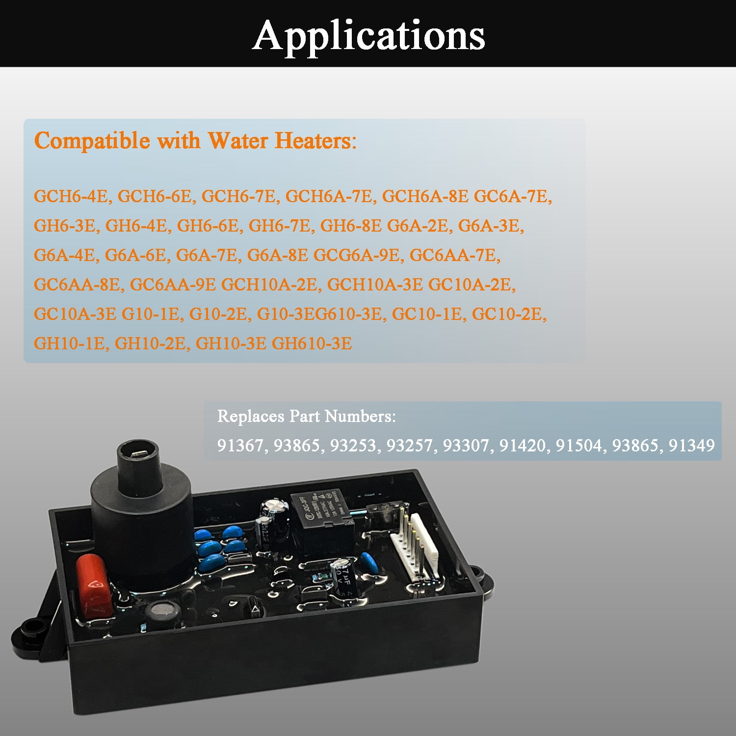 91367 RV Water Heater Control Board Ignition Control Circuit Board Igniter Module Replacement for GCH6-4E/6E/7E G6A-6E/7E/8E GH10-1E/2E/3E GH6-3E/4E/6E/7E Replaces Atwood # 93307 93865 93253 93257