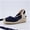 Navy, variant on Cushionaire Bonita Platform Espadrille Wedge Sandals for Women, Closed Toe Lace Up Ankle Wrap Dressy Everyday Womens Heels
