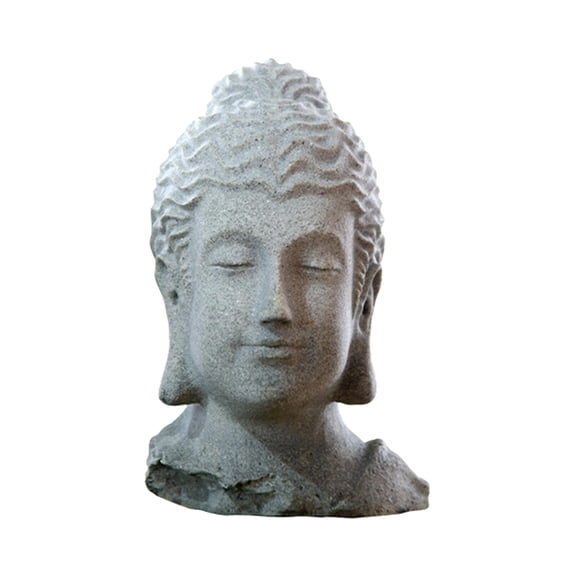 Resin Aquarium Head Statue Figurine Decor with Textured Appearance Details Easily Clean, Workmanship Unique Scenery Durable B