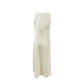 thumbnail image 6 of Summer Dresses Women's Casual Loose Fit Long Sleeveless Dress V Neck Button Down Collar Comfortable Blend Flowy Summer for Everyday Wear Beach Vacation White XL, 6 of 7