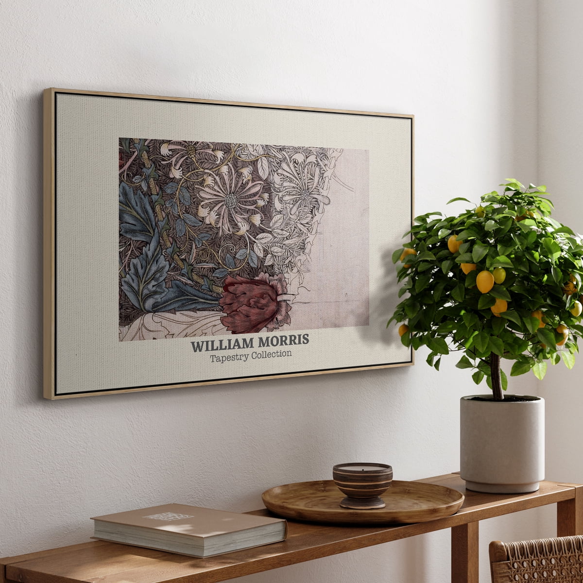 Vintage Abstract Print-XLI Framed in Natural Wood Wood Gallery Wrapped Canvas 25 in. x 37 in.