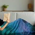 thumbnail image 3 of Fractal Soft Flannel Fleece Throw Blanket, Surreal Hazy Color Tone Effects Featured Blurred Dark Fantasy Cyberspace Plasma Theme, Cozy Plush for Indoor and Outdoor Use, 60" x 80", Blue, by Ambesonne, 3 of 5