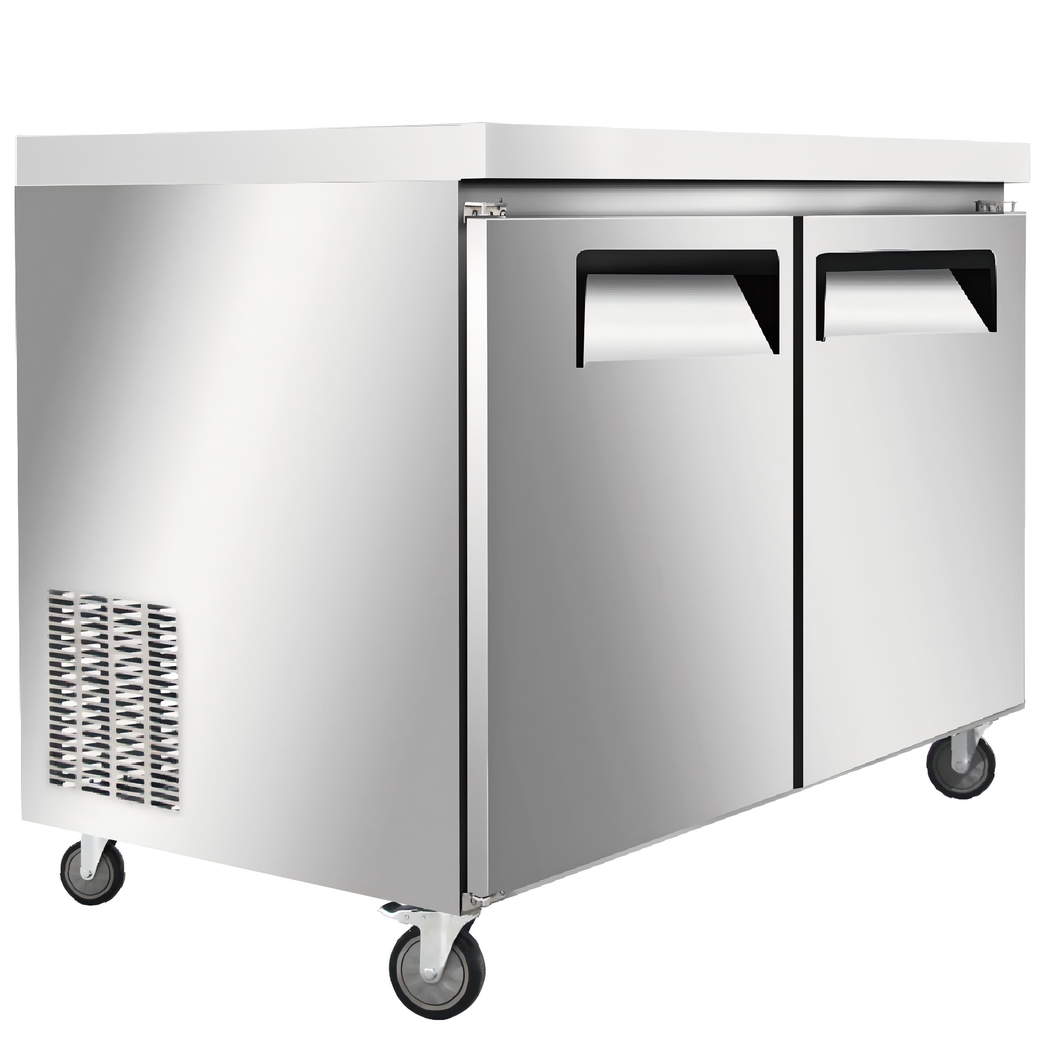 NSF 36 in. Undercounter Refrigerator, 2 Solid Doors Refrigerator 9.7 Cu.Ft. Commercial Undercounter Refrigerator