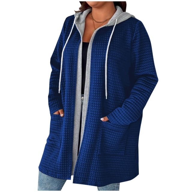 Veste de Sport à Capuche Zippée à Manches Longues pour Femmes, Tendance, Unie, pour Tenue Décontractée