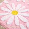 thumbnail image 5 of Sortora Pink Bathroom Rugs Cute Daisy Bath Mat White and Yellow Flower Decor Rug Non Slip Floor Carpet Microfiber Bathmat Super Absorbent Machine Washable Bathtub Mats for Shower (24x60 inch), 5 of 5