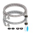 thumbnail image 1 of 2 Pack 6 Ft Stainless Steel Washer Hoses With 90 Degree Elbow Durables And Leakproof For Universal, 1 of 5