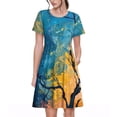 thumbnail image 1 of Disketp Abstract Night Sky Tree para Vestido de Manga Corta para Mujeres, Vestidos de Verano para Mujeres, Casual y Holgado para la Playa, 1 of 6