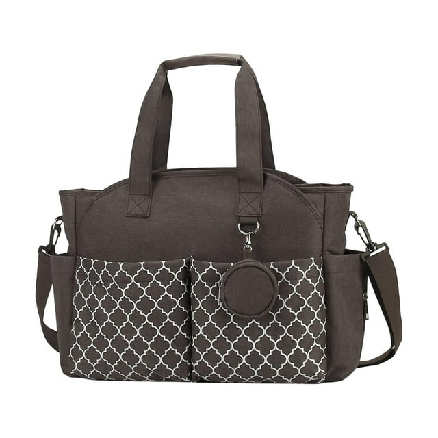 Siruishop Diaper Bag Tote Multi Outer Pockets Lightweight Waterproof Baby Changing Bag Brown
