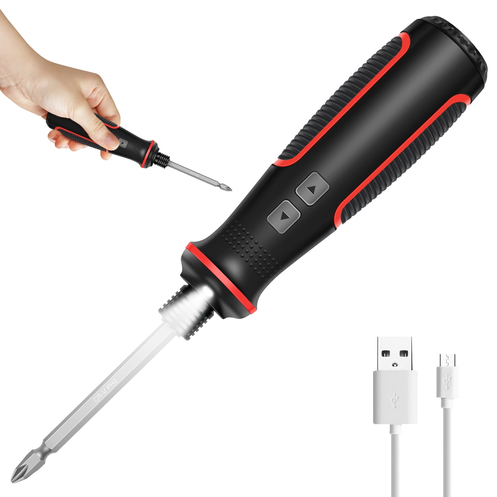 SHENGXINY Household Tools Clearance Electric Screwdriver Set Rechargeable  3.6V Cordless Screwdriver Kit With 15Pcs Accessories, 2 Position Handle  With Led Light 