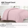 thumbnail image 4 of California Design Den King Size Duvet Cover - 400 Thread Count, 100% Cotton Sateen, Comforter Cover - Pink, 4 of 9