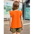 thumbnail image 6 of Arshiner Girls Shirts Ruffle Short Sleeve Summer Cute Casual Crewneck Tops Blouse Tee, 6 of 6