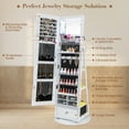 thumbnail image 6 of Gymax 360° Swivel Jewelry Cabinet Full Length Mirror w/Built-in Lights White, 6 of 9