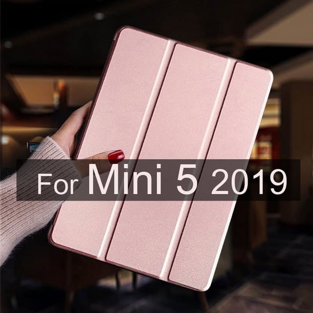 For ipad mini 5 4 3 2 1 Case Leather Stand Smart Tablet Cover Skin For iPad Mini 4 Case Mini 2 3 1 Mini 5 2019 Protective Shell Mini 5 Rose gold