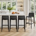thumbnail image 4 of Avaloomia Home Outdoor Bar Stools Set of 4, 29.5" Plastic Bar Stools with Back No Assembly Stackable Counter Barstool for Kitchen Patio Backyard, Black, 4 of 6