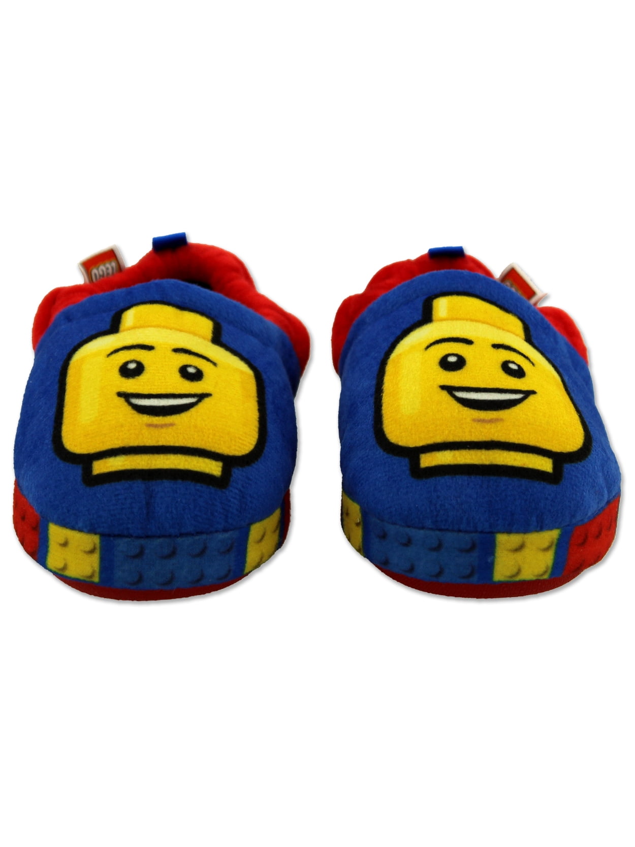 LEGO Blocks Boys Toddler Plush Aline Slippers with Non Slip Rubber Sole