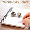 thumbnail image 4 of HOT! 12 PCS Stainless Steel Pen Pencil Holder Clips with Adjustable Spring Loop Self Adhesive Clip, 4 of 4