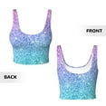 thumbnail image 3 of JUNZAN Multicolor Glitter Print Women's Workout Tank Tops - U Back Fitness Top with Built-In Shelf Bra, Perfect for Yoga and Gym-X-Large, 3 of 8