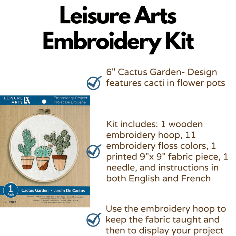 Leisure Arts Cactus Garden Embroidery Kit
