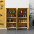 thumbnail image 6 of Double Door Pantry Cabinet Multifunctional Heavy Duty Storage Cabinet with 3 Layers Adjustable Shelves - 61 " Yellow Food Storage Cabinet for Living Room, Garage, Office Size： 61"H X 27.6"W X 13.8"D, 6 of 6