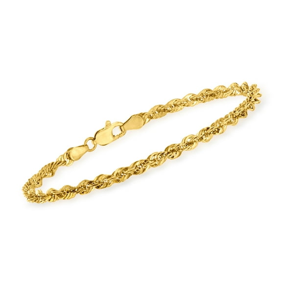 Ross-Simons 14kt Yellow Gold 3.2mm Rope-Chain Bracelet, Women's, Adult