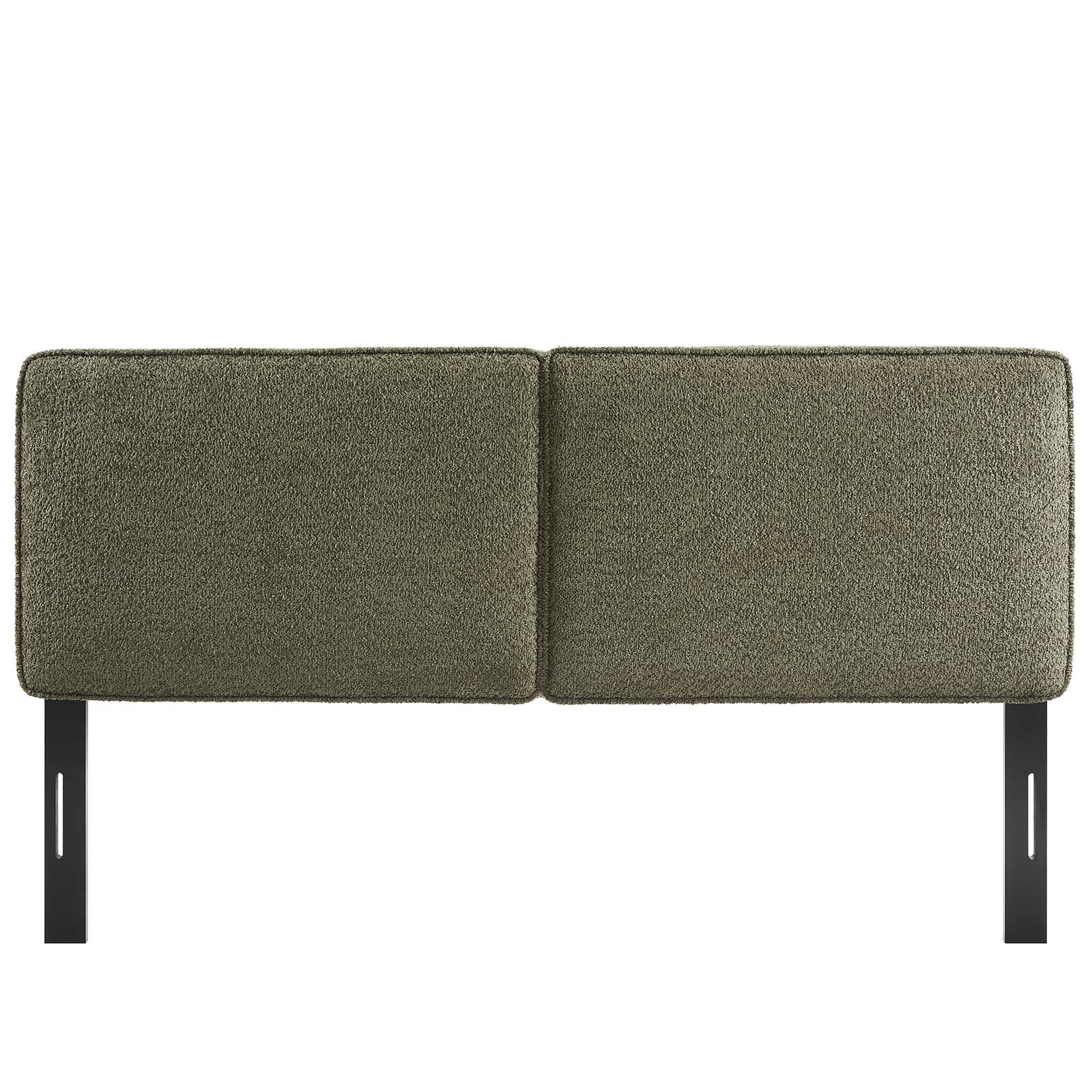 Lindee Boucle Fabric Queen Headboard in Sage